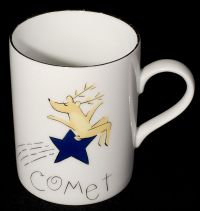 Pottery Barn REINDEER Coffee Mug COMET - USED